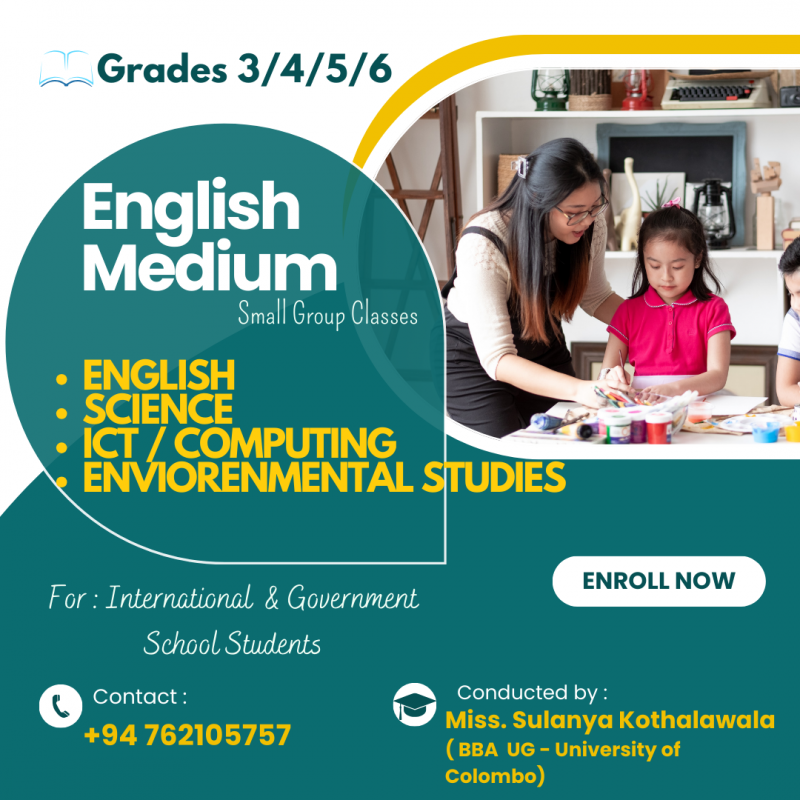 ENGLISH MEDIUM CLASSES (Grade 3/4/5/6)