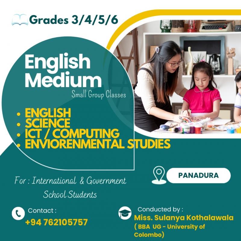 ENGLISH MEDIUM CLASSES (Grade 3/4/5/6)