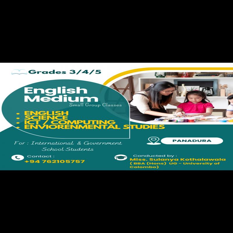 ENGLISH MEDIUM CLASSES (Grade 3/4/5/6)