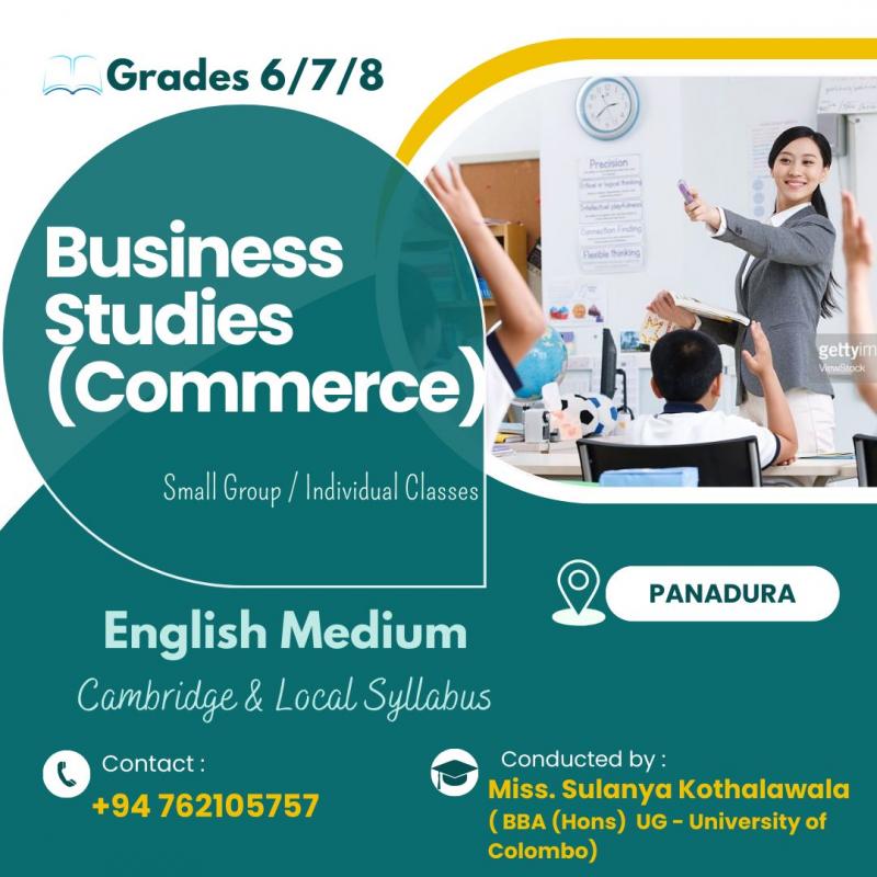 BUSINESS STUDIES CLASSES (English Medium Grades 6 to 8)