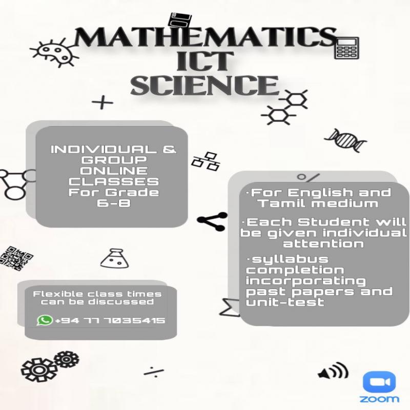 Maths,ICT,Geography and Science for Grade 6,7,8