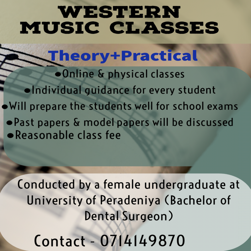 Western Music classes for grades 6-9