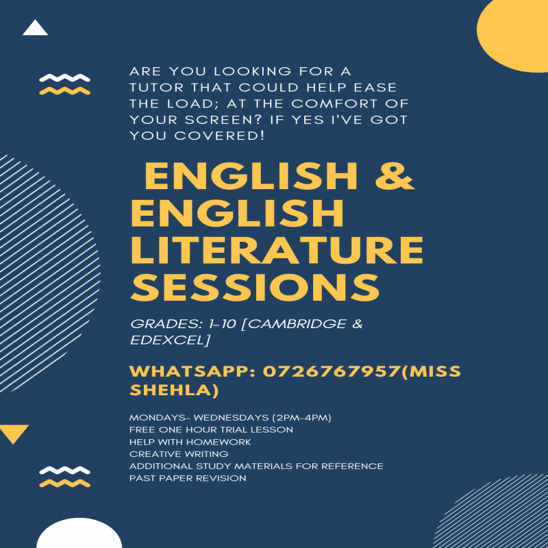 CAMBRIDGE/EDEXCEL ENGLISH AND ENGLISH LITERATURE SESSIONS