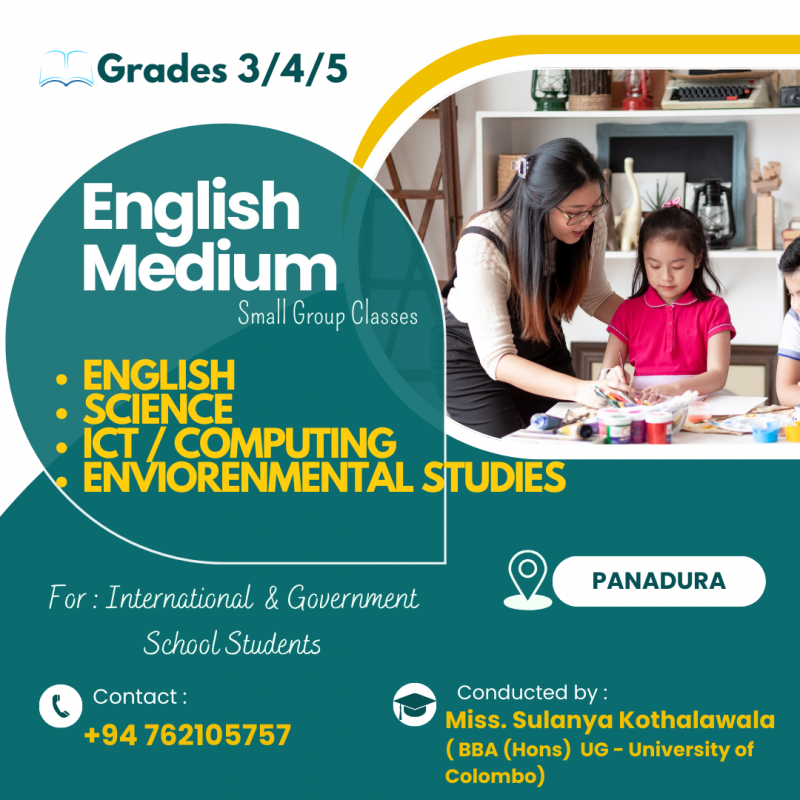 ENGLISH MEDIUM CLASSES (Grade 3/4/5/6)
