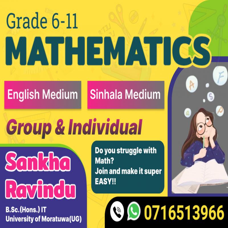 Mathematics for Grade 6-11 (English/Sinhala medium)