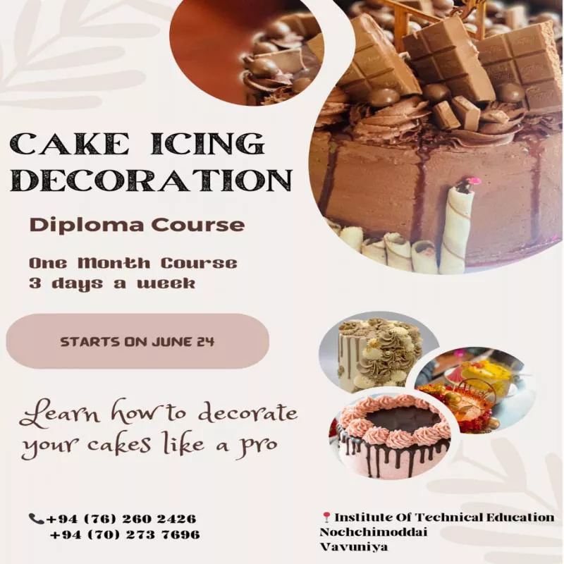 Diploma Cake Icing Decoration Classes in Vavuniya