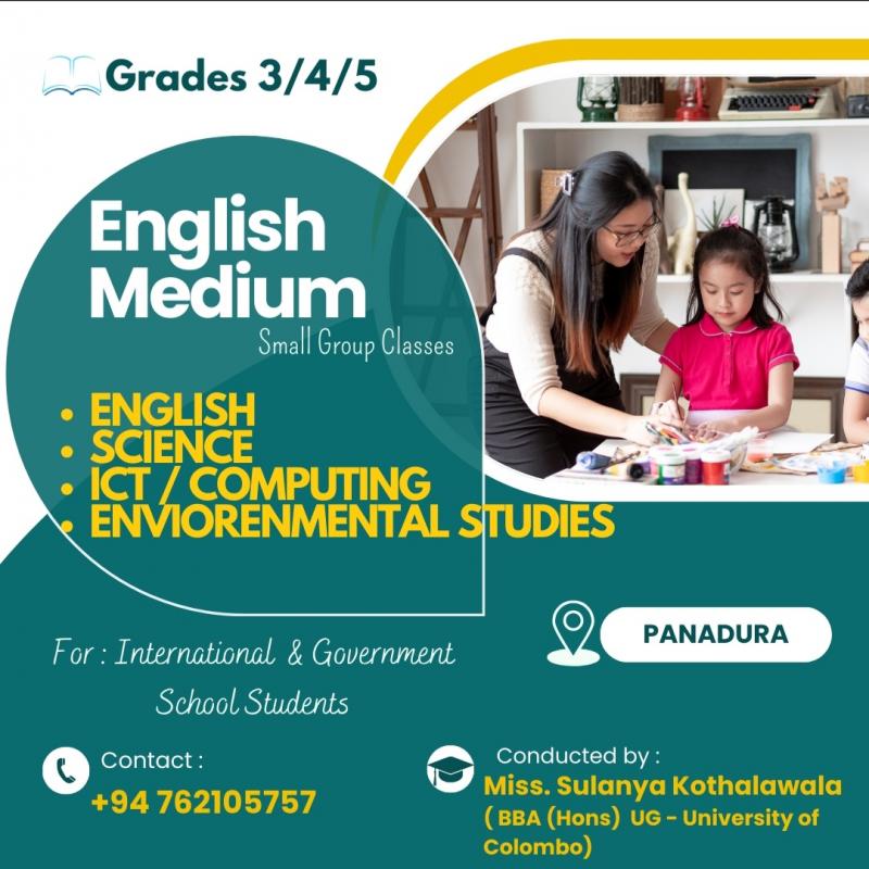 ENGLISH MEDIUM CLASSES (Grade 3/4/5/6)
