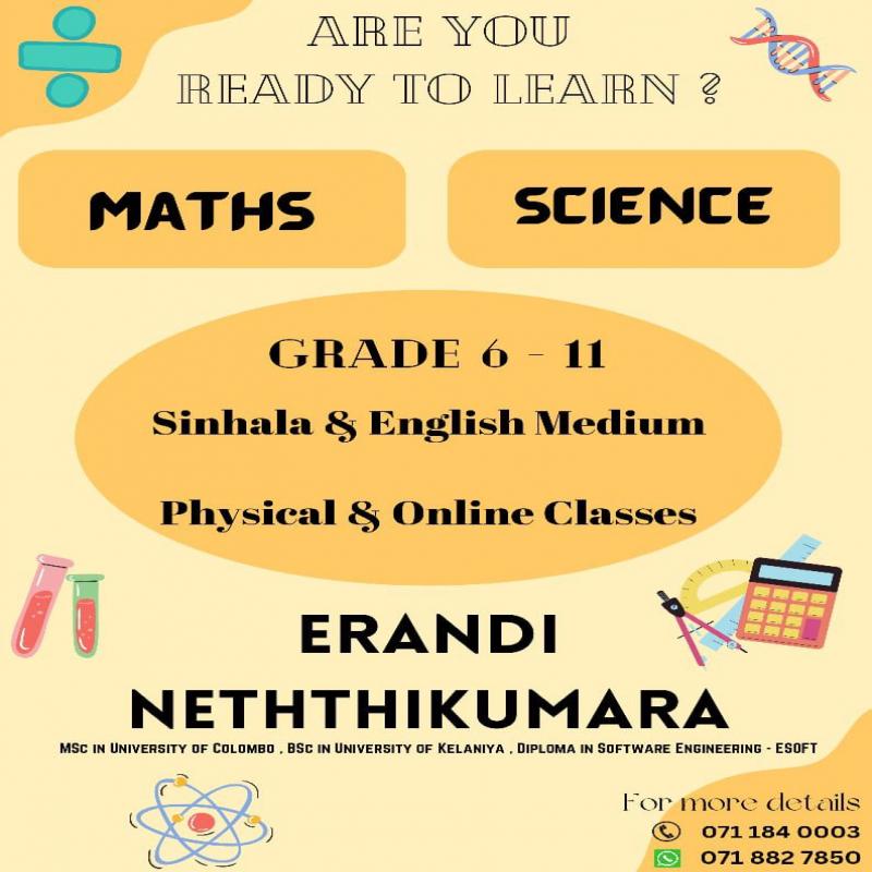 Grade 6-11 & O/L Science (English / Sinhala Medium) :(Local/Cambridge