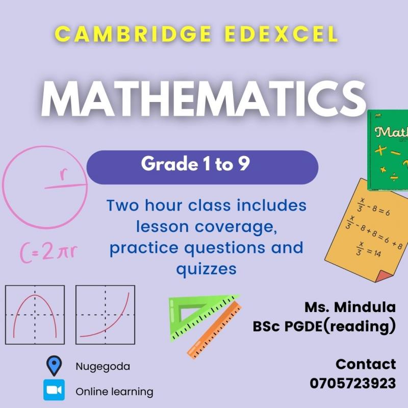Maths Tuition Classes from Grade 1 to 9 Edexcel or Cambridge