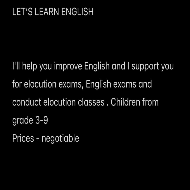 English ( basic English support, spoken English, elocution)