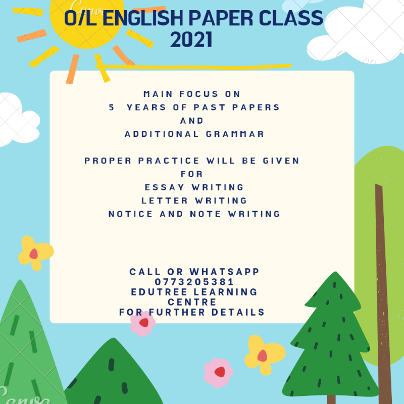 G.C.E O/L English language paper class