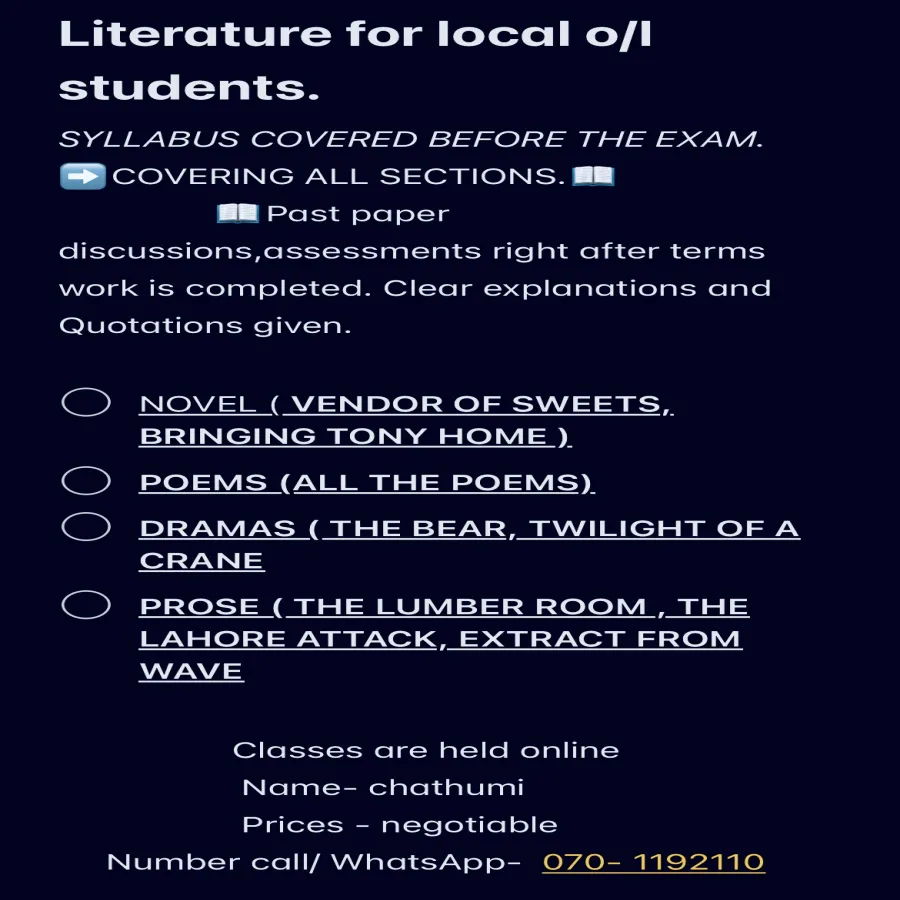 Literature classes for OL students