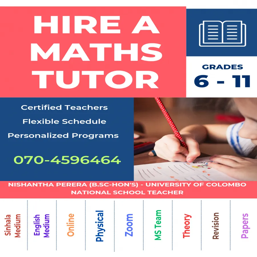 Grade 6-11 Maths - Sinhala /English Medium - Online/Physical