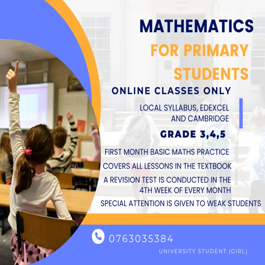 Grade 4 & 5 Mathematics English Medium (Local / Cambridge Edexcel)