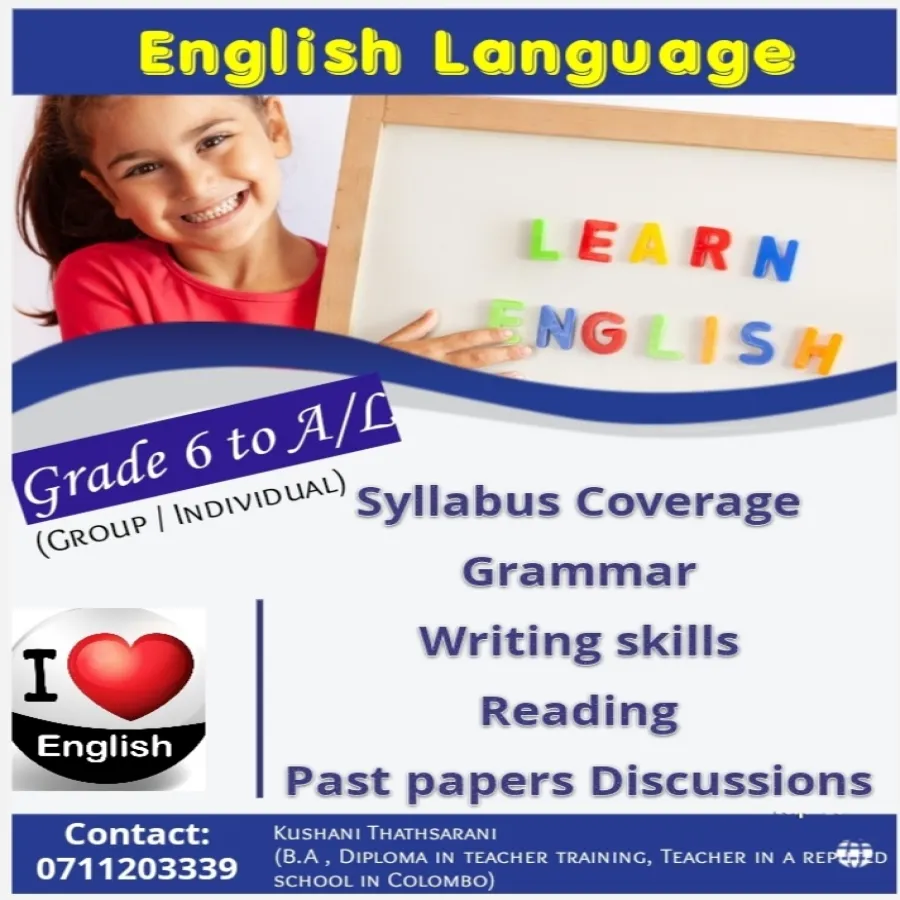 English Class for Grade 6 to A/L
