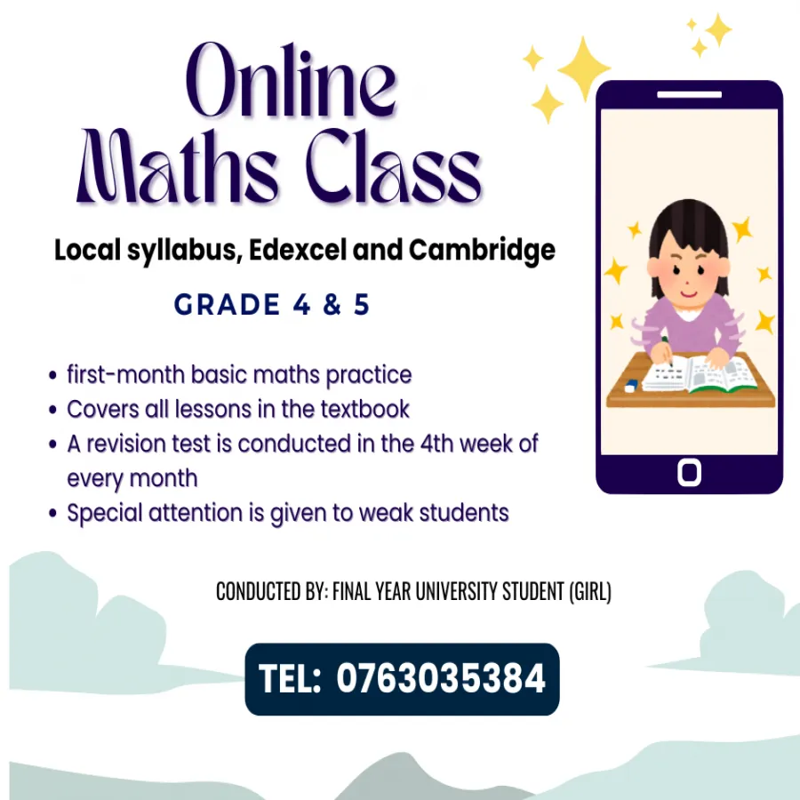 Grade 4 & 5 Mathematics English Medium (Local / Cambridge Edexcel)