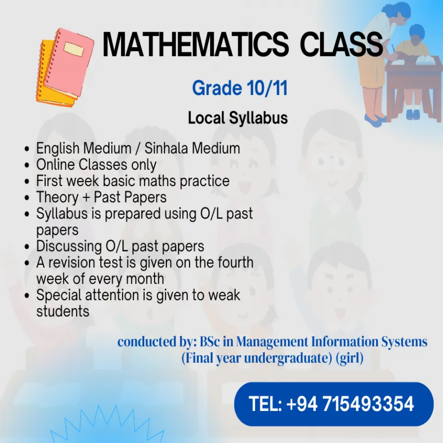 Mathematics Classes For Grade 10 /11