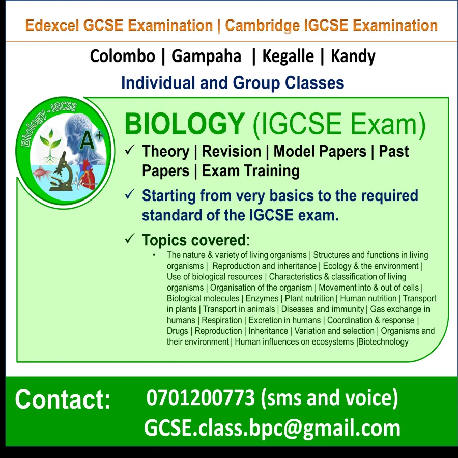 BIOLOGY (IGCSE Exam)