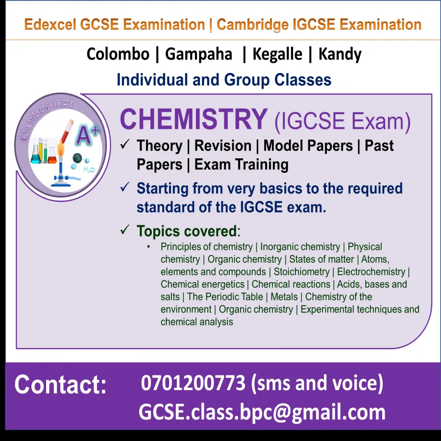 CHEMISTRY (IGCSE Exam)