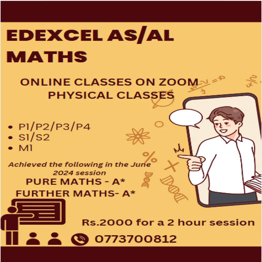 Edexcel AS/AL Maths online and physical class