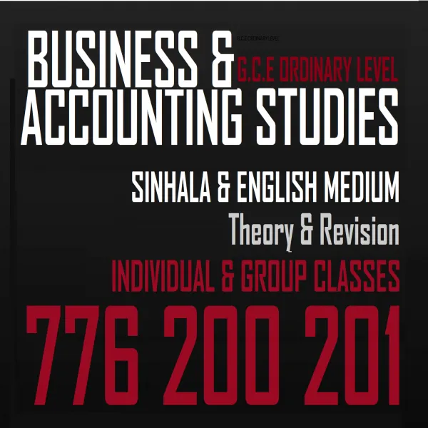 O/L Business & Accounting Studies 2025 & 2026 (SINHALA & ENGLISH MEDIU