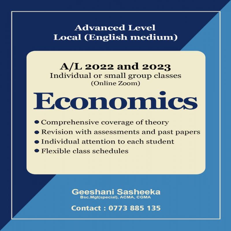 Economics-Local Advanced level-English medium