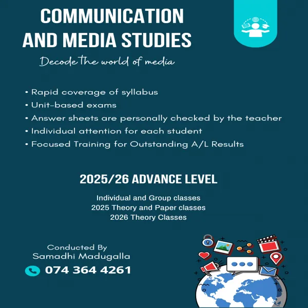 A/L Communication and Media Studies - English Medium