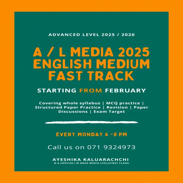 A/L MEDIA 2025 ENGLISH MEDIUM FAST TRACK