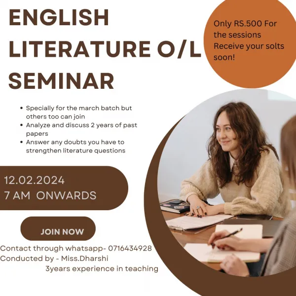 English literature seminar o/l March batch