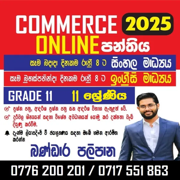 Commerce Online Classes (Sinhala & English Medium)