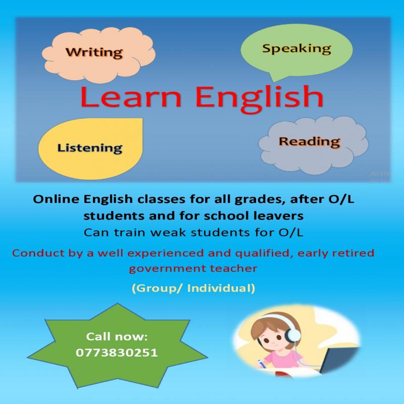 English for all grades and school leavers
