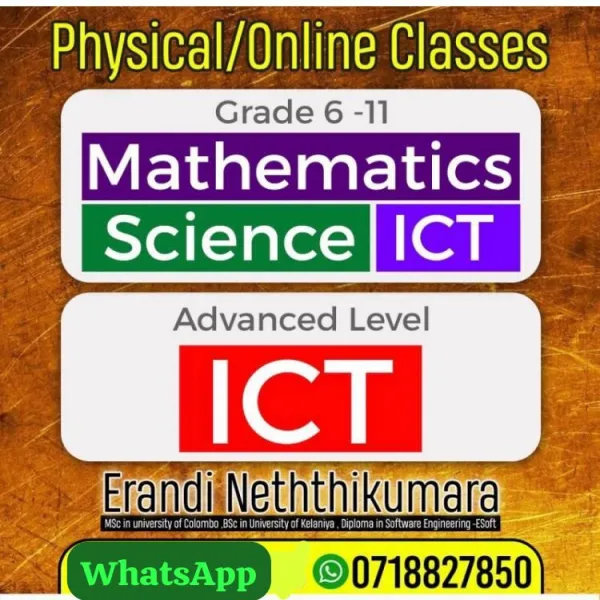 Grade 6-11 Science, Maths, ICT -English / Sinhala Medium:(Local/Cambri