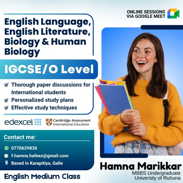 INTERNATIONAL O LEVEL BIOLOGY AND ENGLISH
