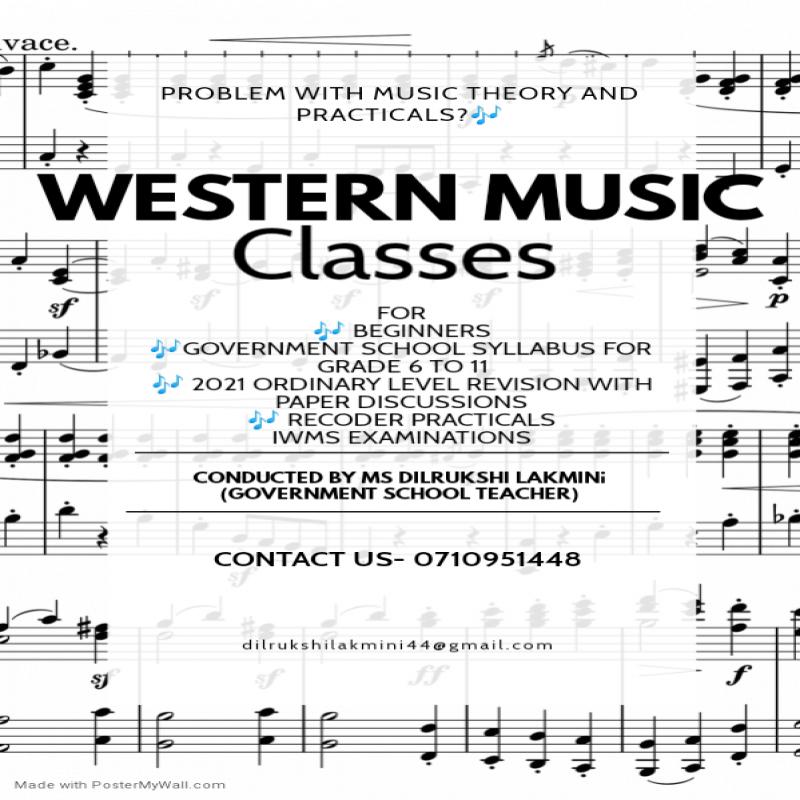 Western music online classes ( Theory and practicals)