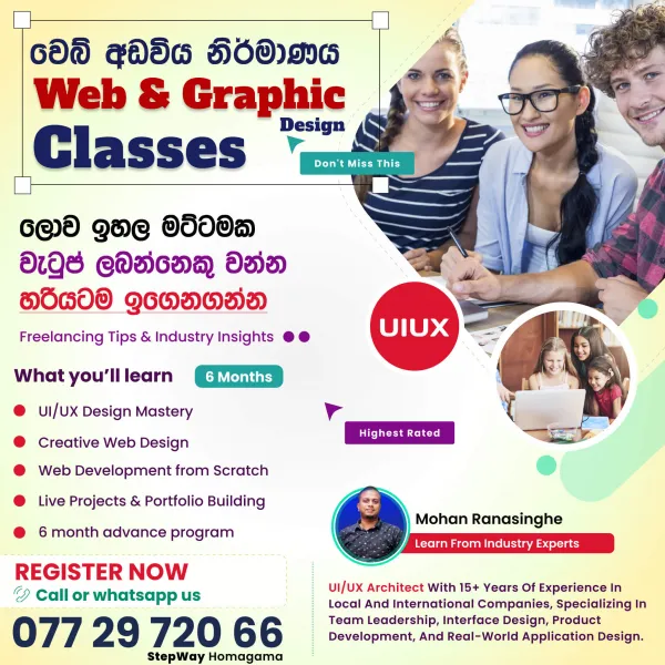 Wed Design Advanced Graphic and Web Design Advanced Program for Training Program in All Island
