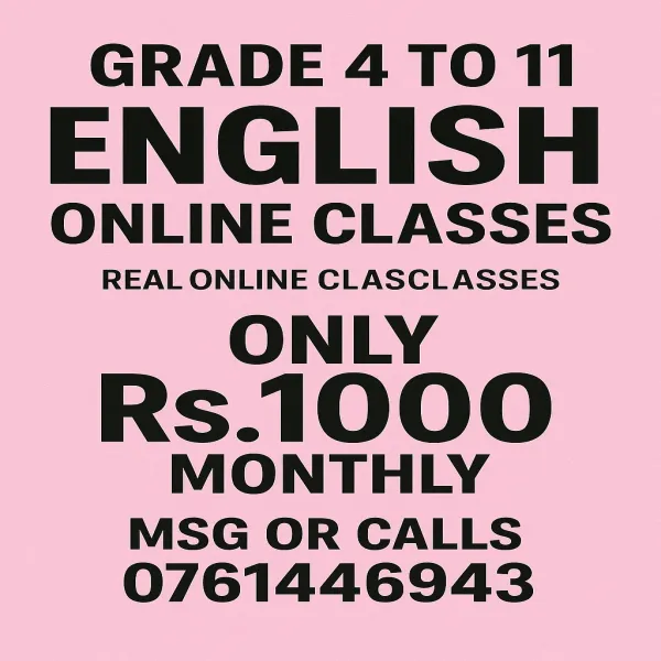 English Online REAL classes for grade 5 to O/L