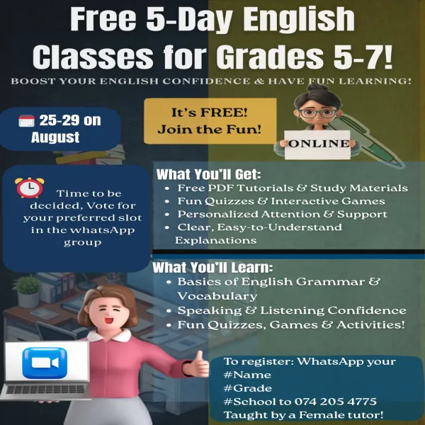 FREE 5-Day English class