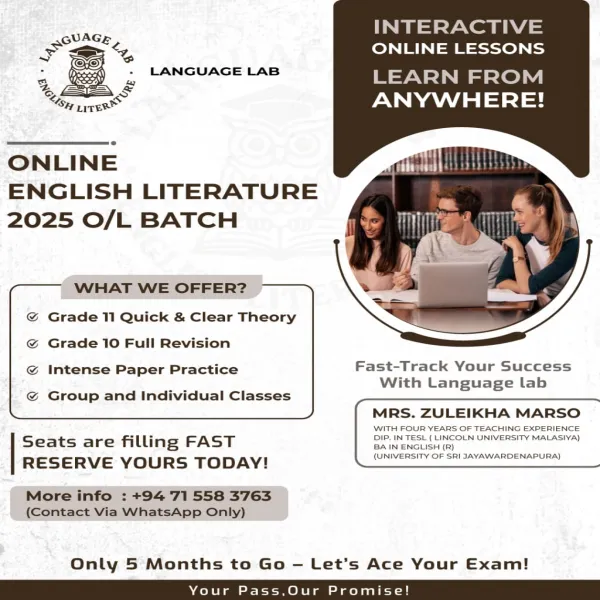 English Literature -Fast Track (2025 O/L Batch)