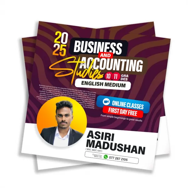 O/L Commerce (Online Classes) English medium - Asiri Madushan