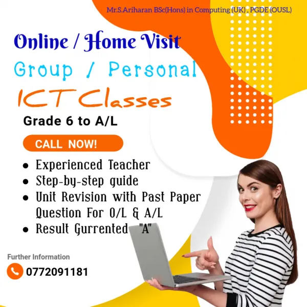 ICT CLASSES FOR 6 to A/L