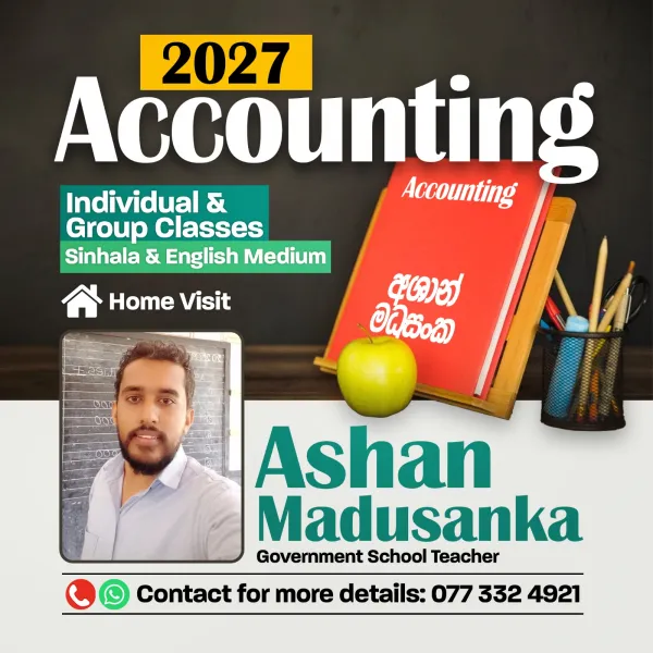 Accounting classes English and Sinhala medium
