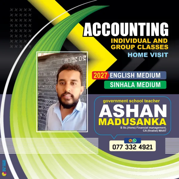 Accounting classes English and Sinhala medium