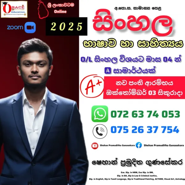 සිංහල භාශාව හා සාහිත්‍ය