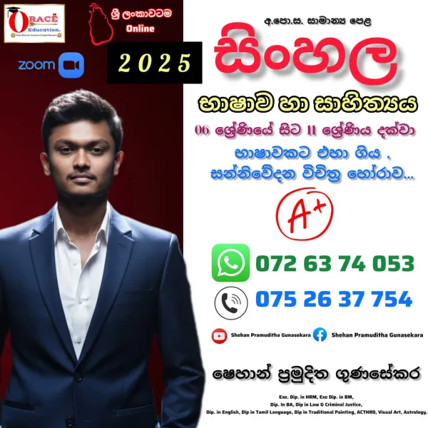 සිංහල භාශාව හා සාහිත්‍ය