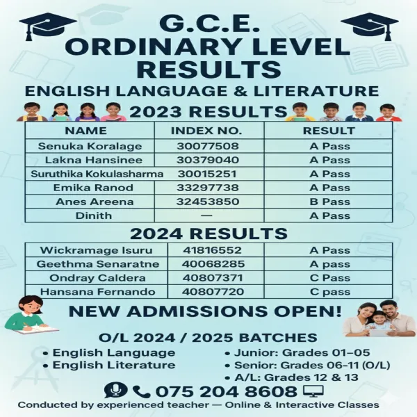 English for grade 06- O/Ls