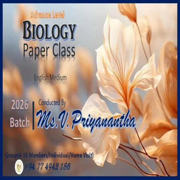 A/L Biology Paper Class-English Medium