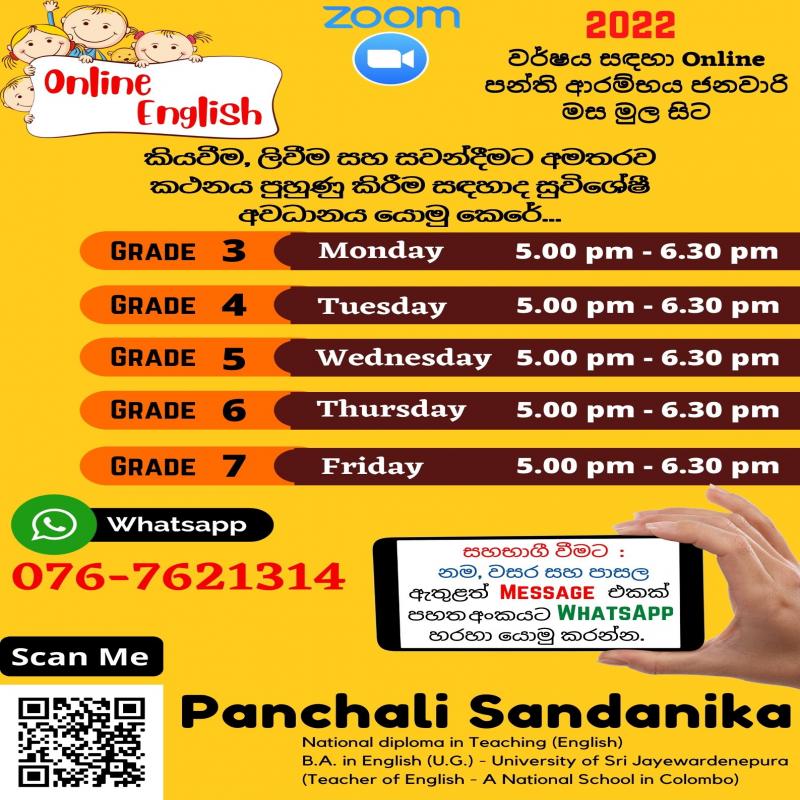 English Online Classes - Grade 3 - 7
