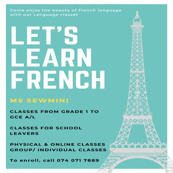 Bonjour! Join our French classes for GCE O/L and A/L