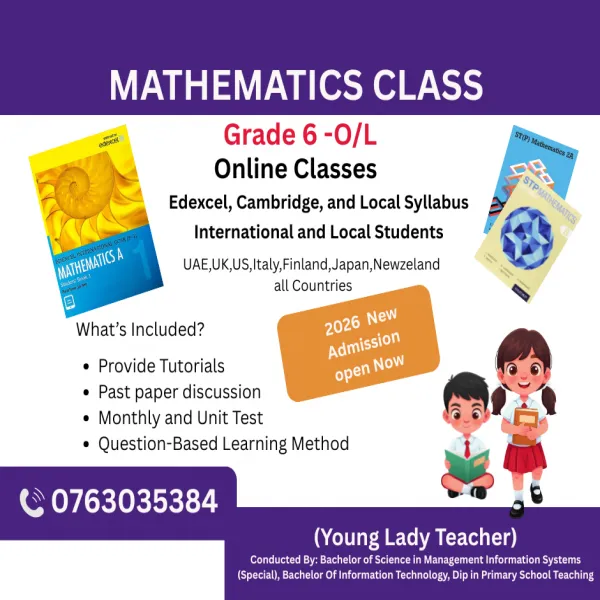 Ecss Math 1 Class Mathematics Classes Edexcel / Cambridge / Local ( Grade 1 To O/L ) for ...