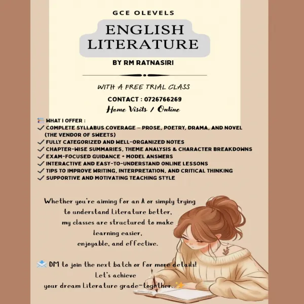 O/L English Literature Tuition – Online Classes